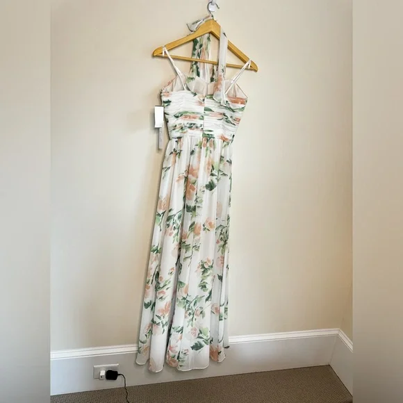 Floral tie neck halter dress - Picture 5 of 12